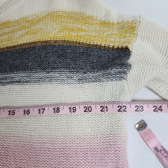 Rails Daphne Wool Cashmere Striped Sweater Cream Multi Metallic Size Large - Picture 9 of 17